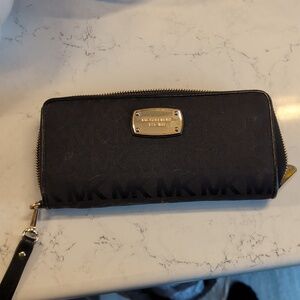 Michael Kors Black Wallet with Gold Plate